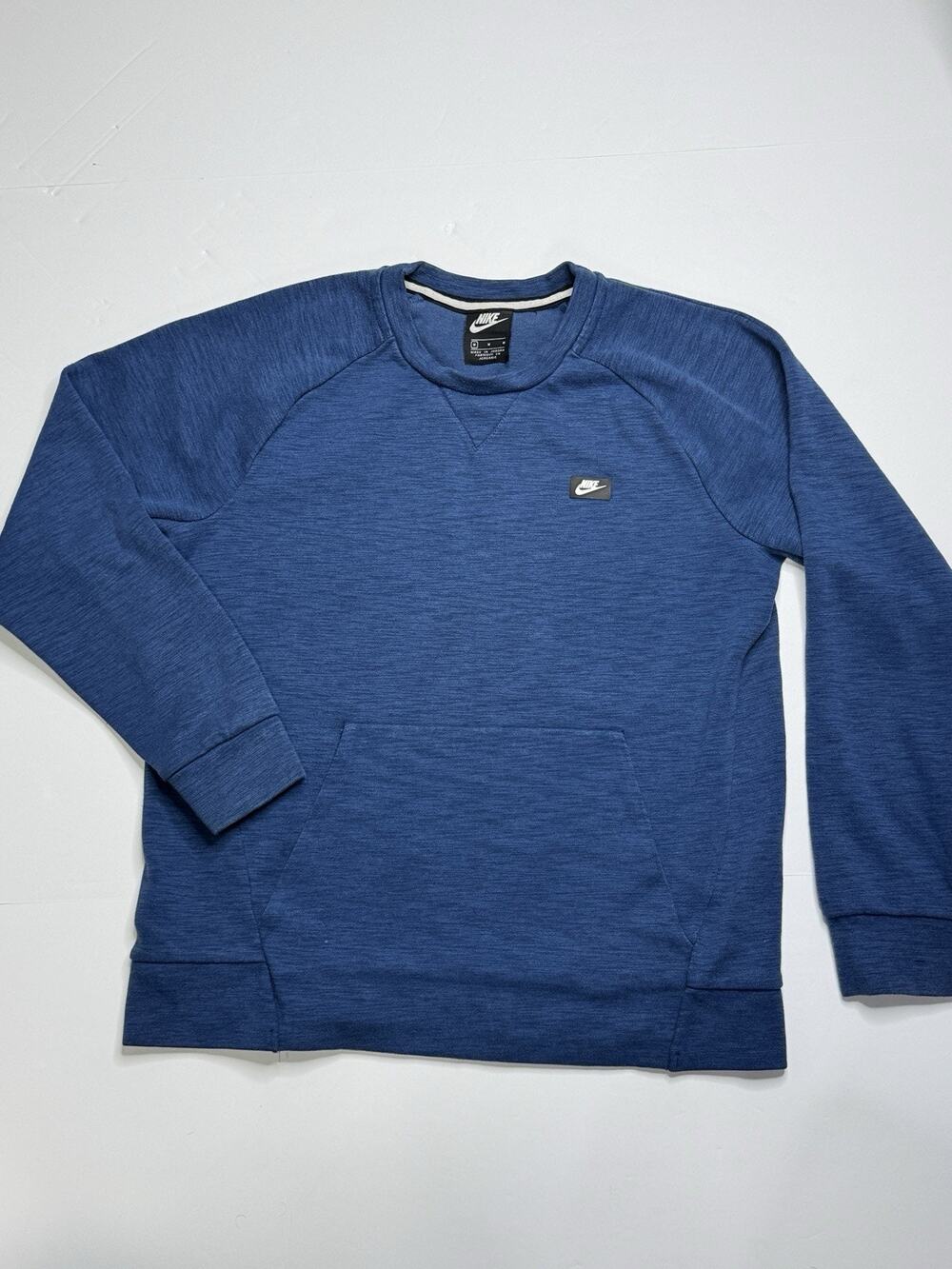Nike Sportswear Optic Crew Sweatshirt Mens M Blue Heather Kangaroo Pocket